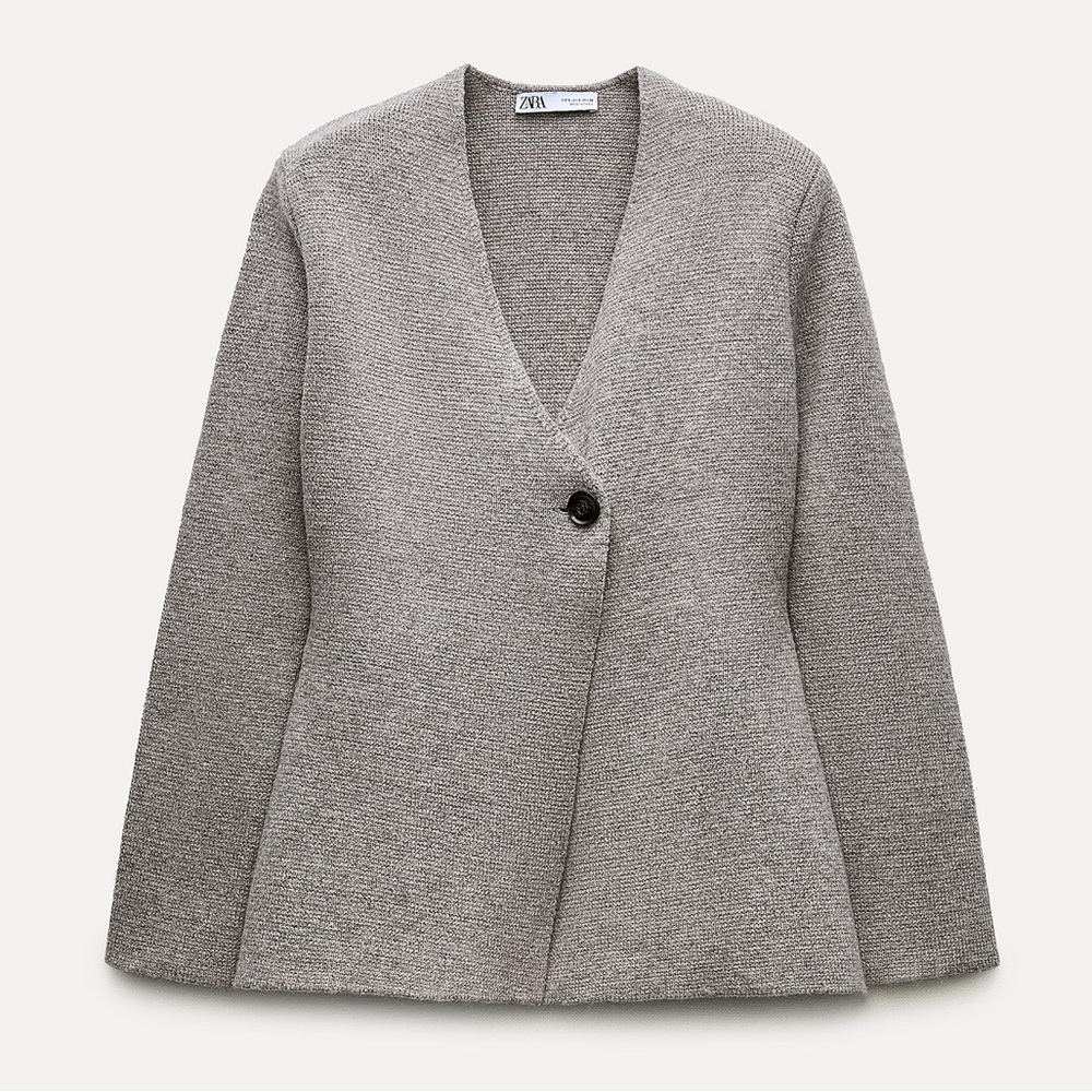ZARA Peplum Knit Blazer